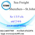Shenzhen Puerto marítimo de carga de envío a St.John